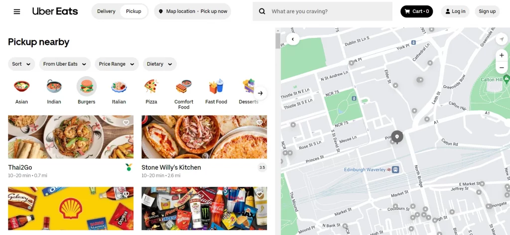 UberEats Homepage