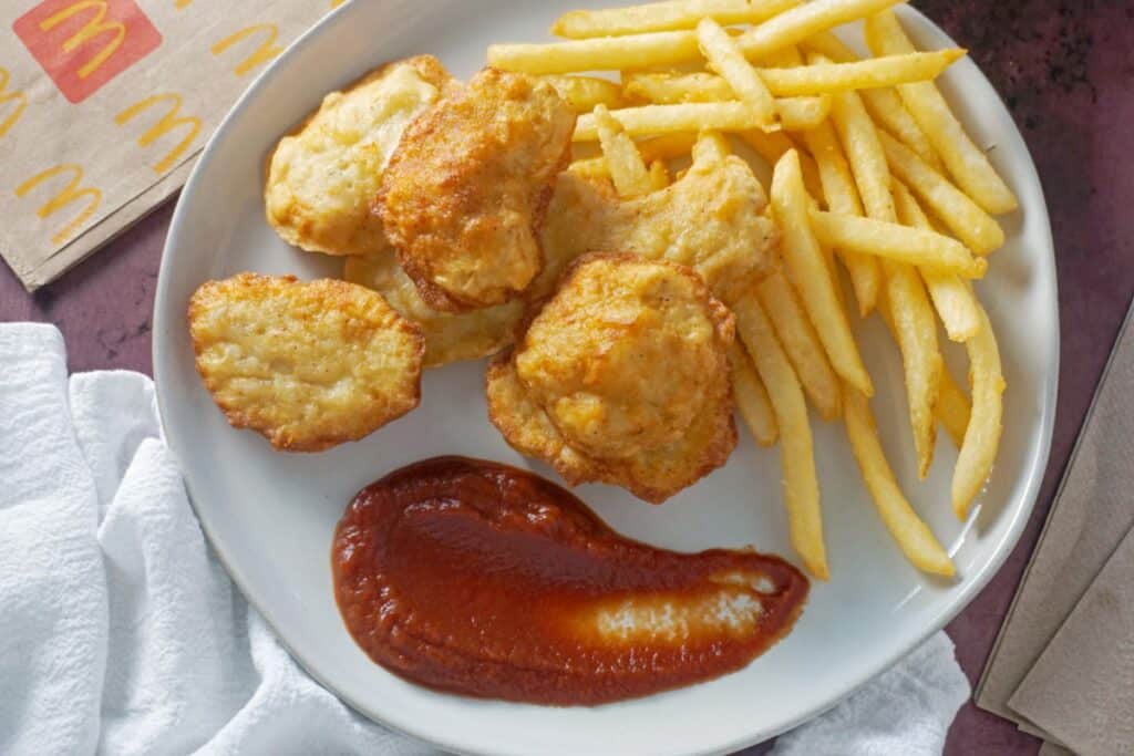 Fries and nuggets