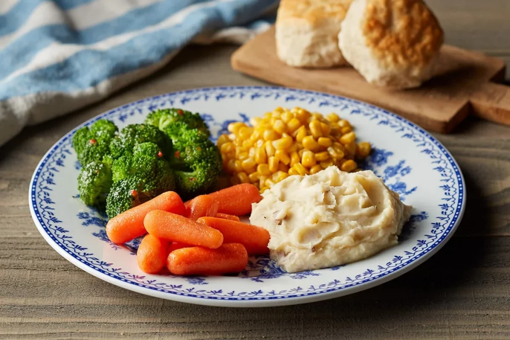 Baby carrots, broccoli and corns at Cracker Barrel