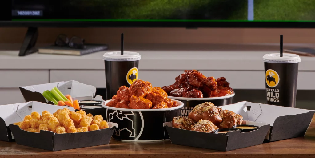 Catering food items at Buffalo Wild Wings
