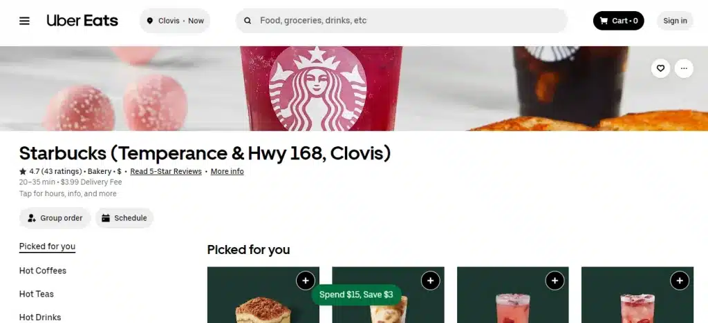 Starbucks Menu
