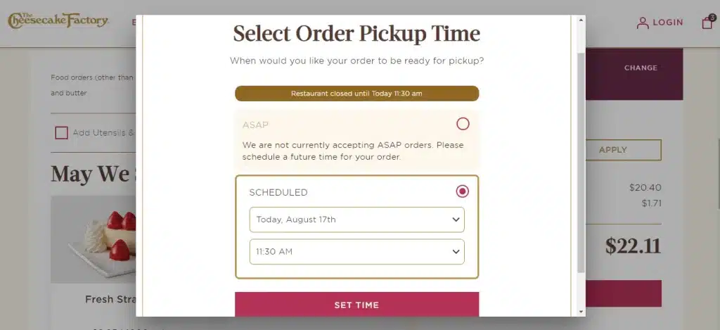 Cheesecake Factory Drinks Personal Details