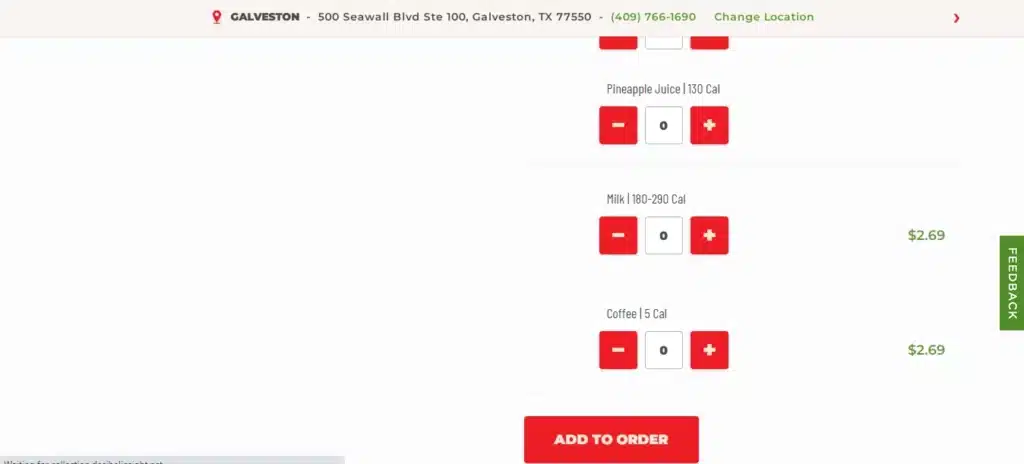 Chili's Drink Menu Add To Cart