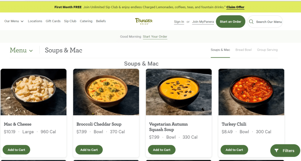 Panera Bread Halloween Menu