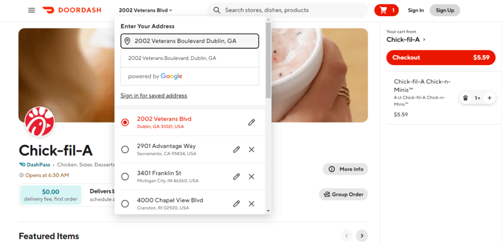 Chick-Fil-A gluten free Location