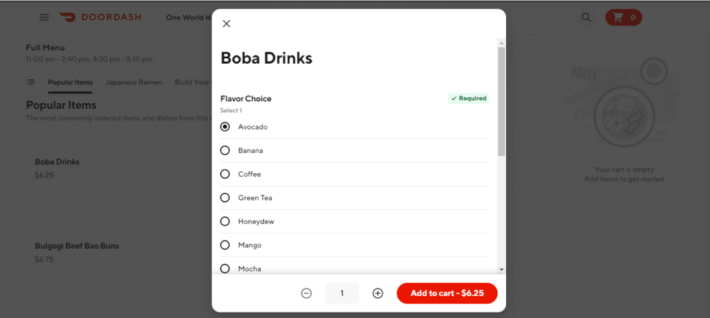 Kura Japanese Restaurant Add To Cart