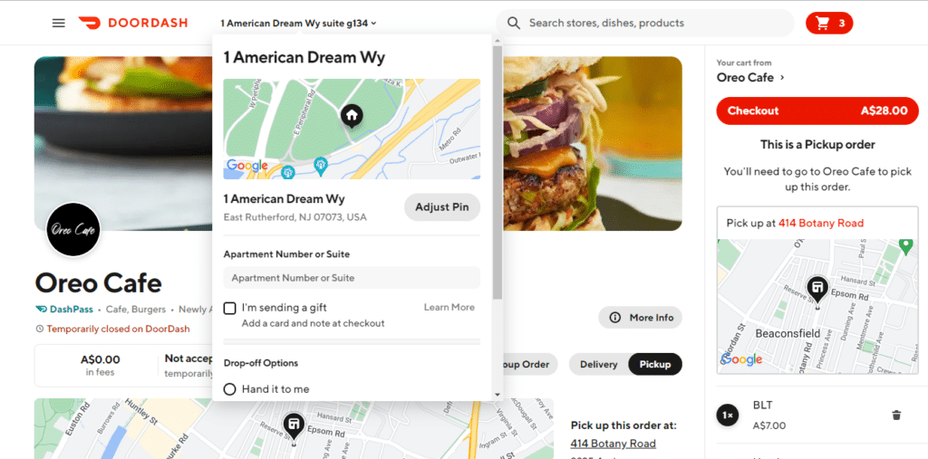 Oreo Cafe Location