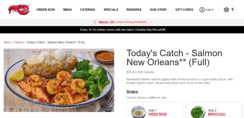 Red Lobster Menu Items