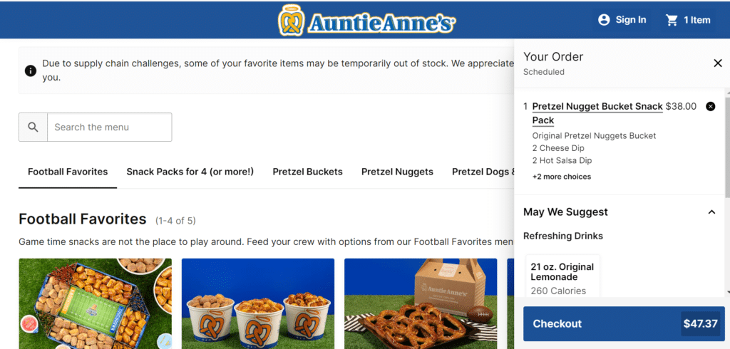 Auntie Annie's Checkout