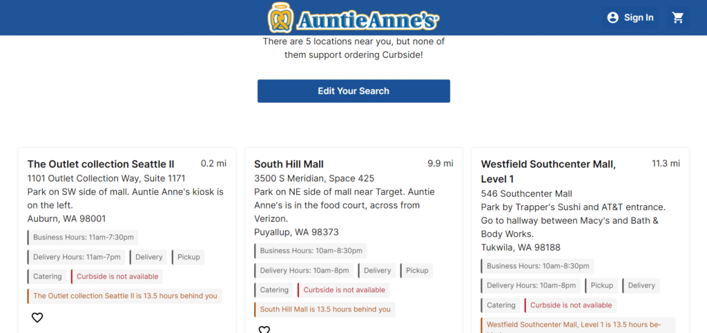 Auntie Annie's Location