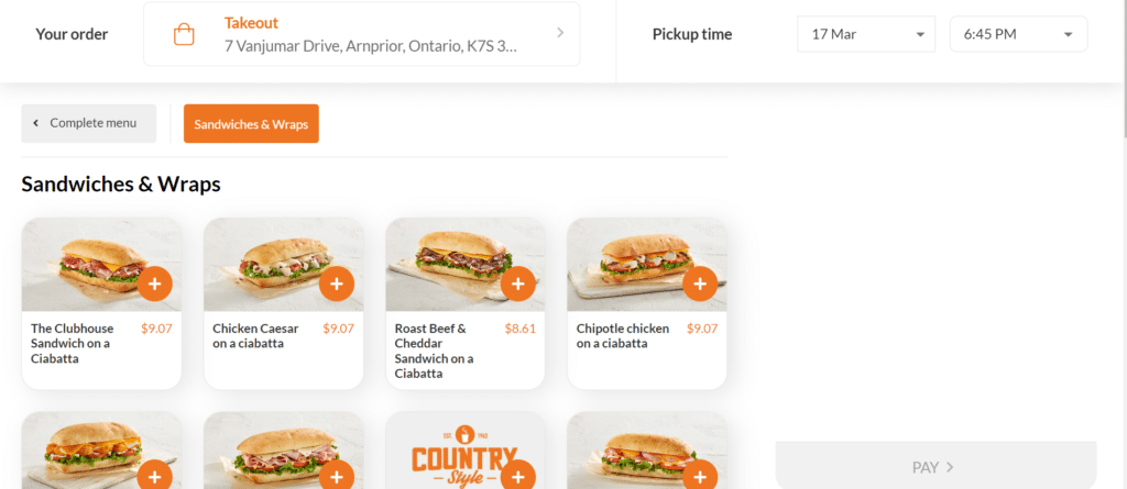 Country Style menu