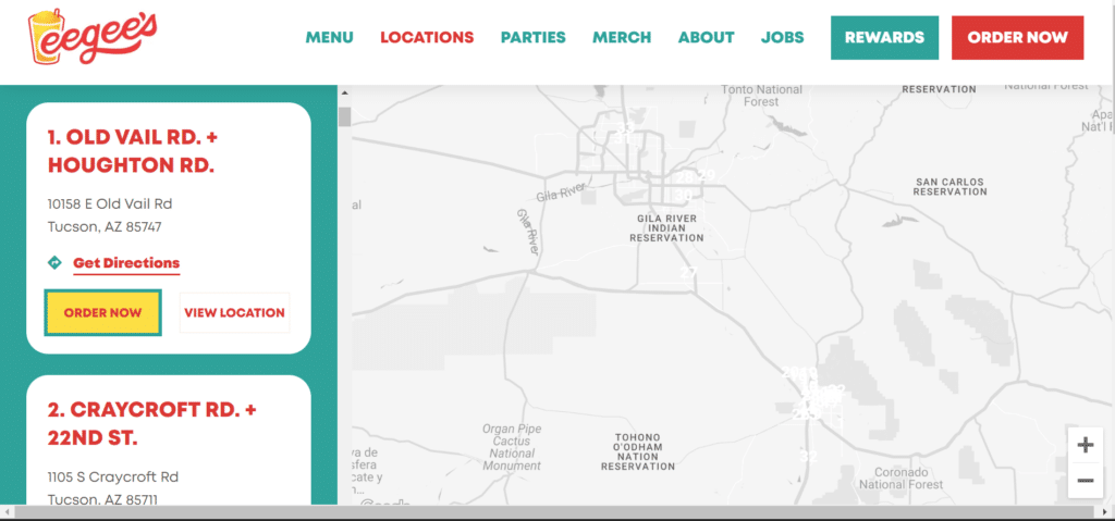 Eegee's Location