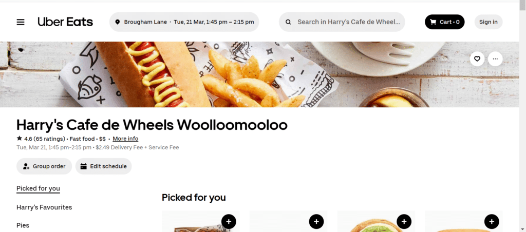 Harry's Cafe de Wheels Page