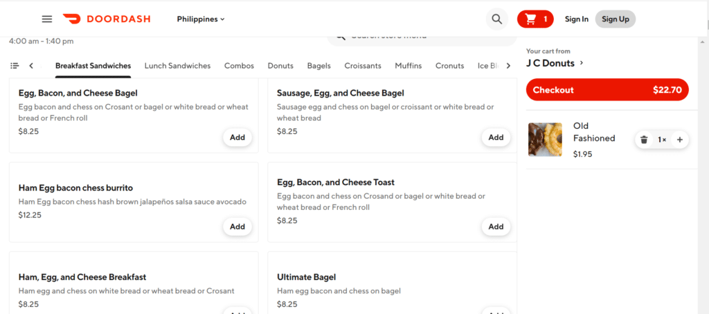 J.CO Donuts & Coffee Checkout