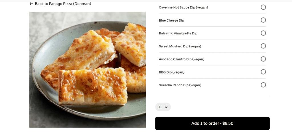 Panago add to cart