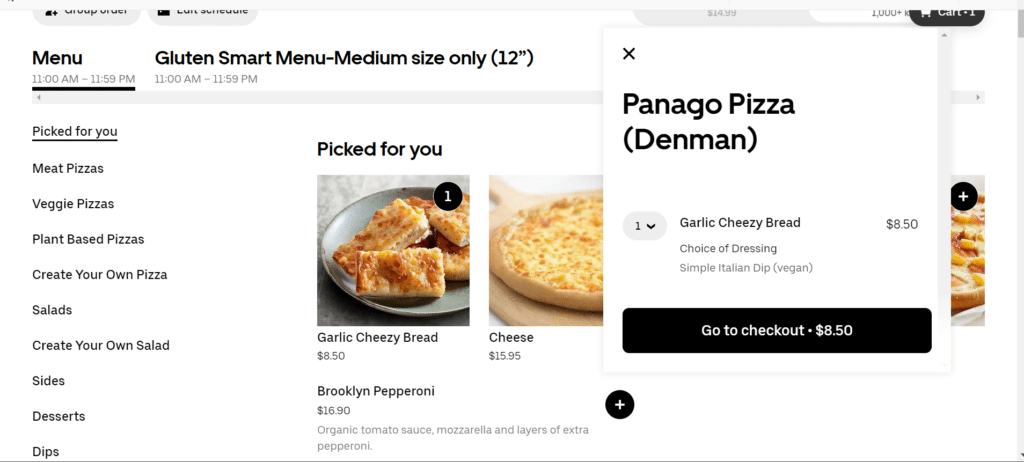 Panago checkout