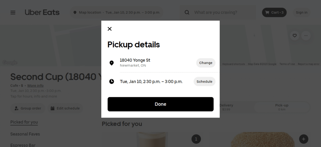 Second Cup Location