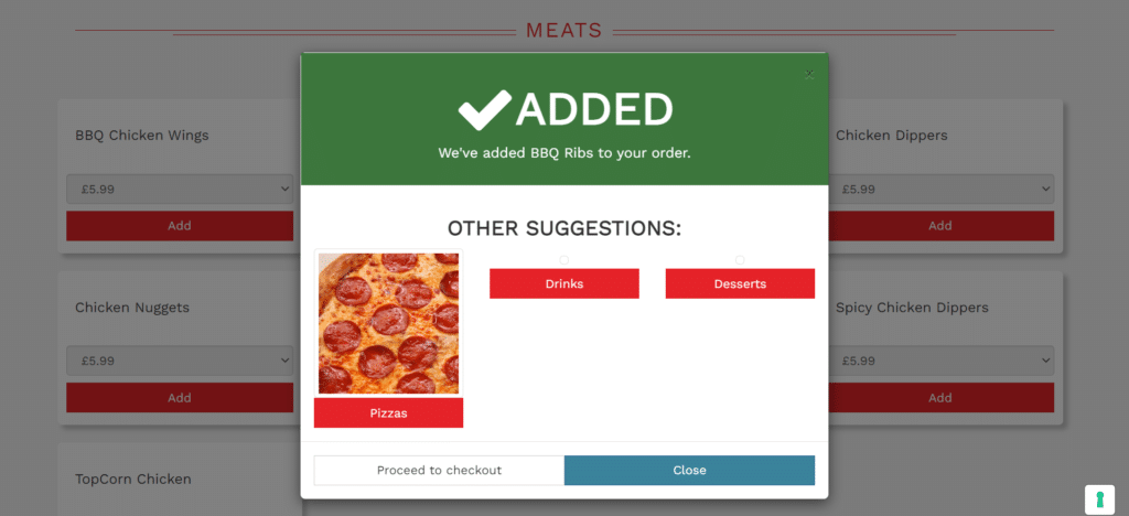 Tops Pizza Checkout