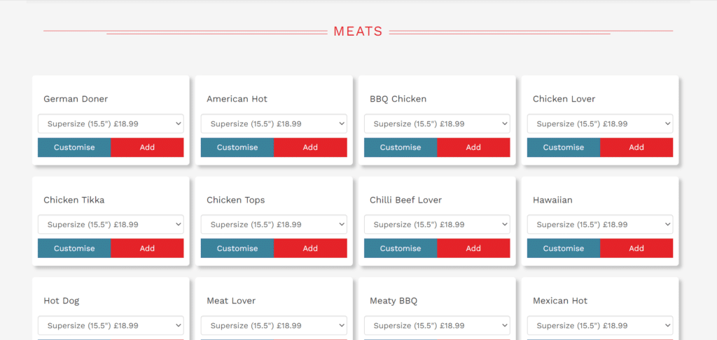 Tops Pizza Menu