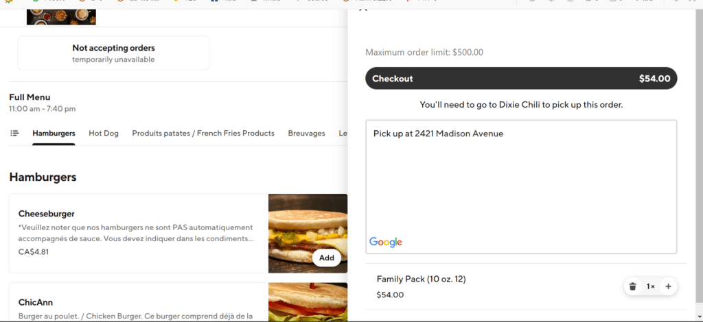 Dic Ann's Hamburgers checkout