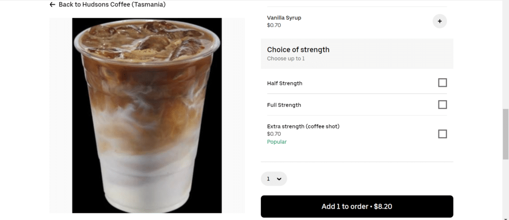 Hudsons Coffee add to cart