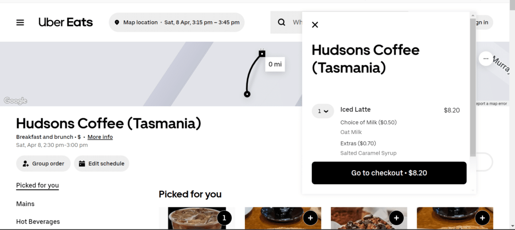 Hudsons Coffee checkout