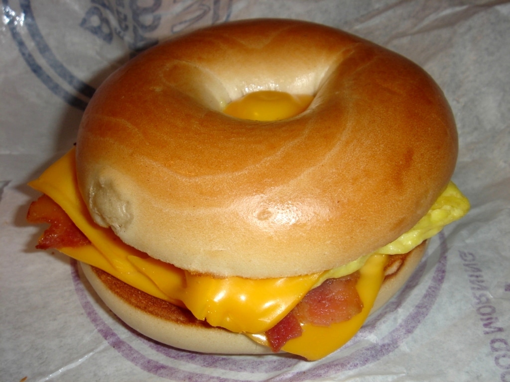 Bacon, egg and cheese bagel