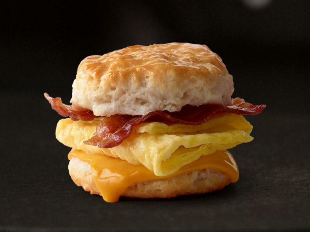 Bacon, egg and cheese biscuit