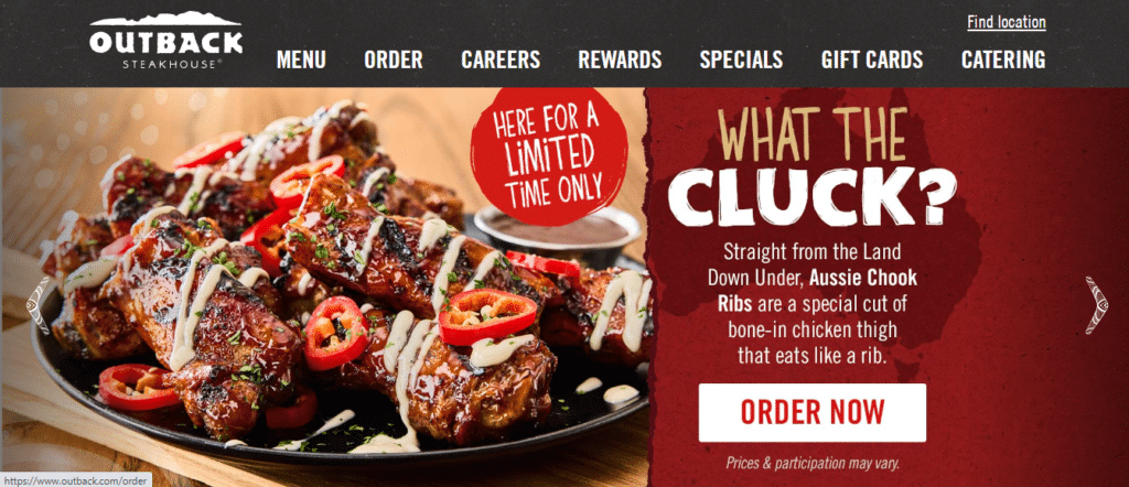 Outback Steakhouse Catering Official Page