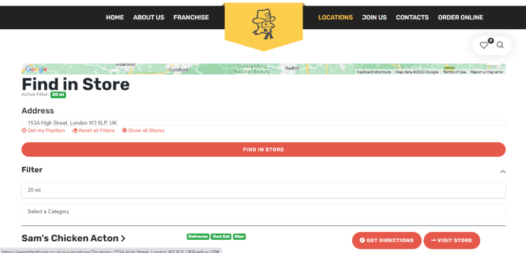 Sam's Chicken Location