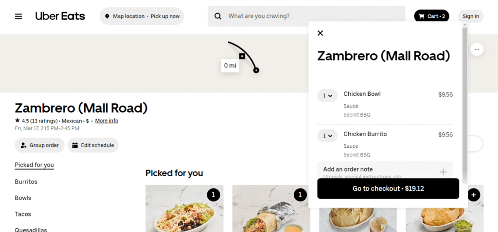 Zambrero Checkout