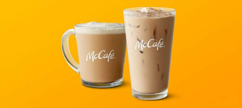 Caramel latte and iced caramel latte