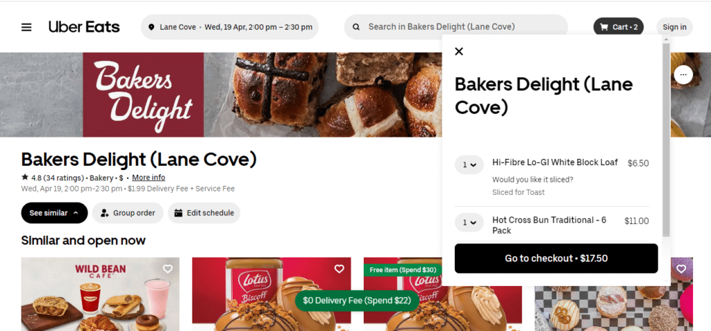 Bakers Delight Checkout
