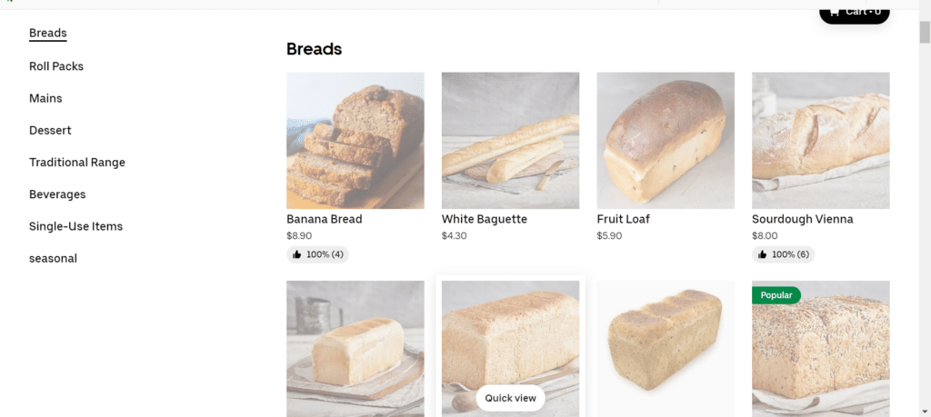 Brumby's Bakeries menu