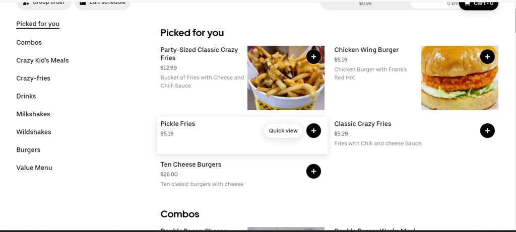 Fast Eddie's Menu