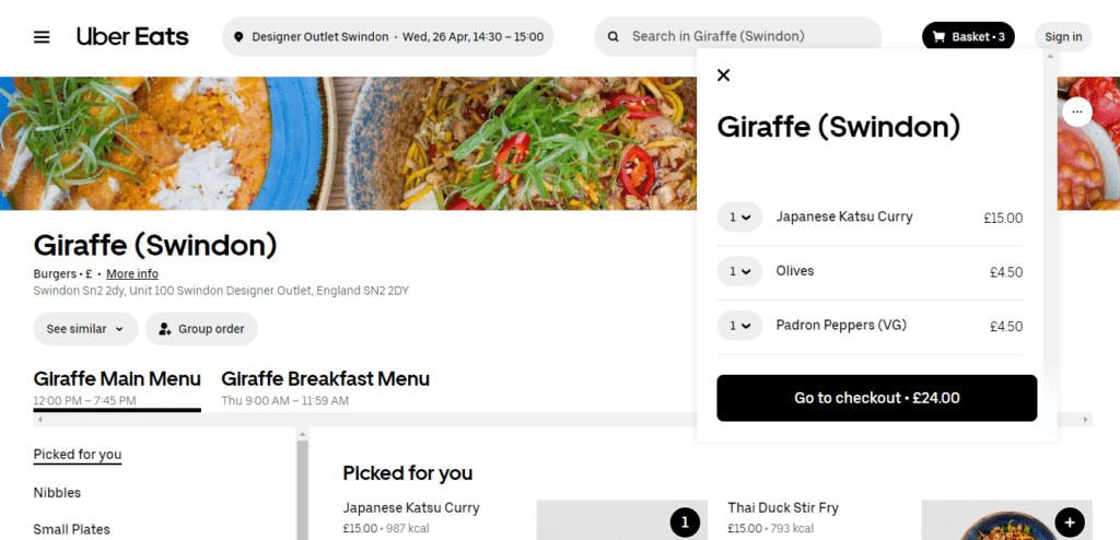 Giraffe Checkout
