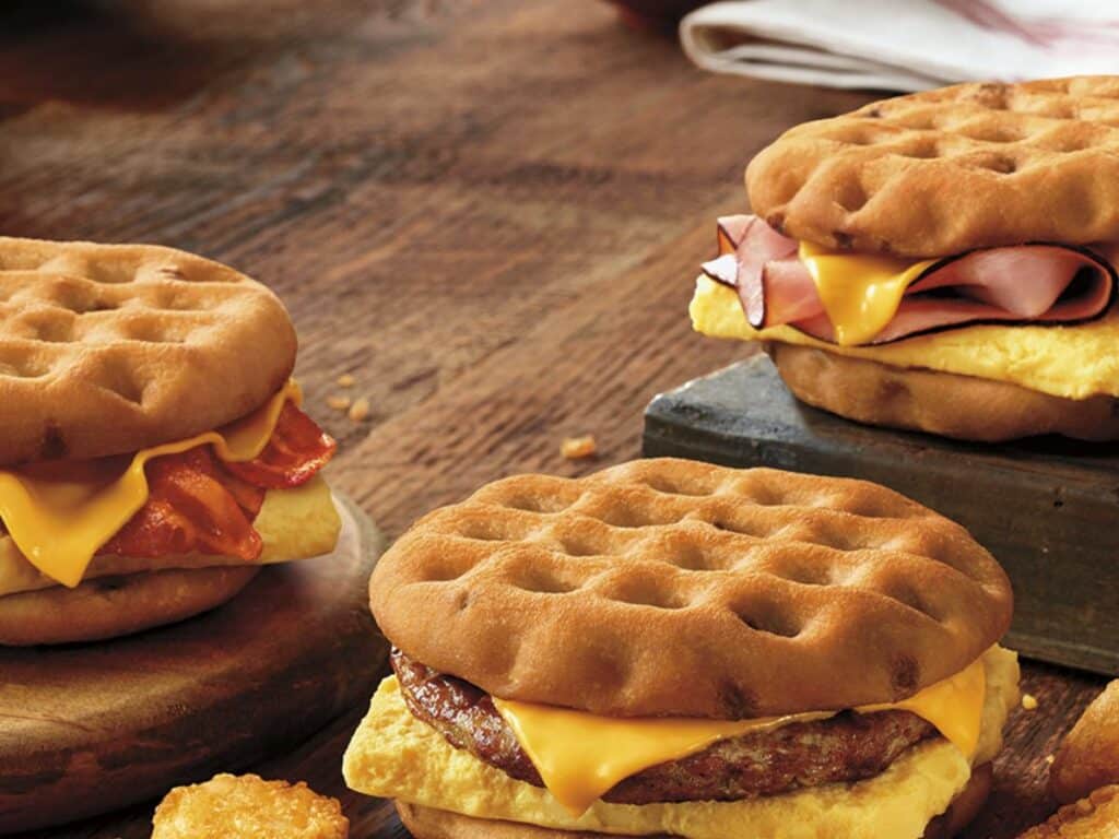 Sausage, Egg, & Cheese Maple Waffle Sandwich