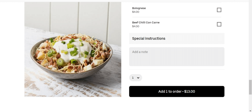 Spudbar add to cart