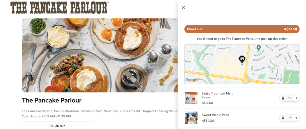 The Pancake Parlour Checkout