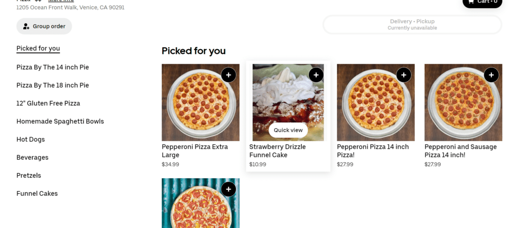 Pizza Pizza Menu