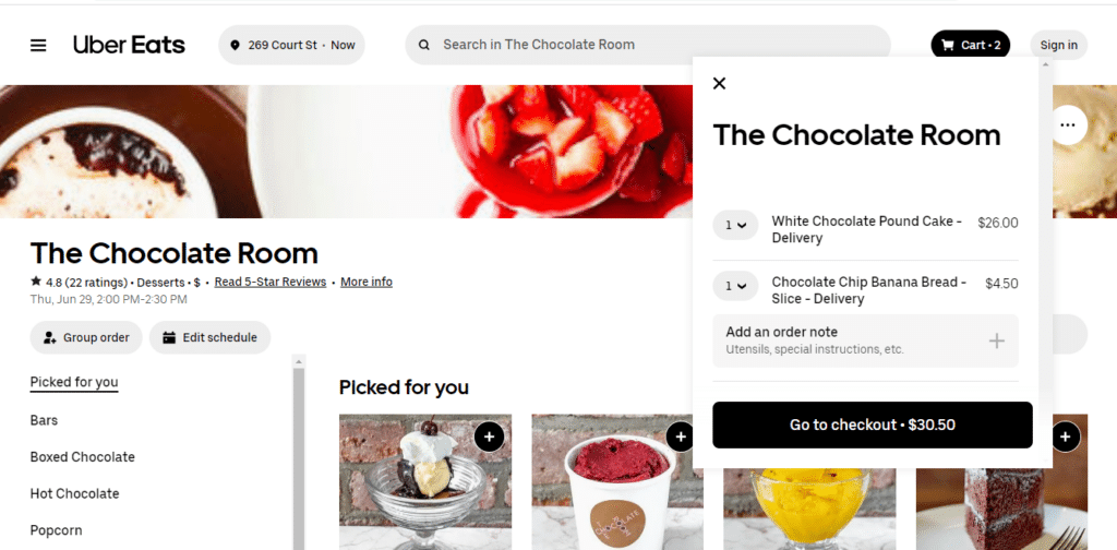 The Chocolate Room Checkout