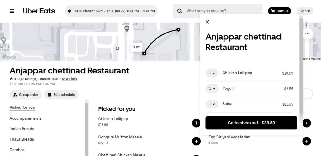 Anjappar Chettinad Restaurant Checkout