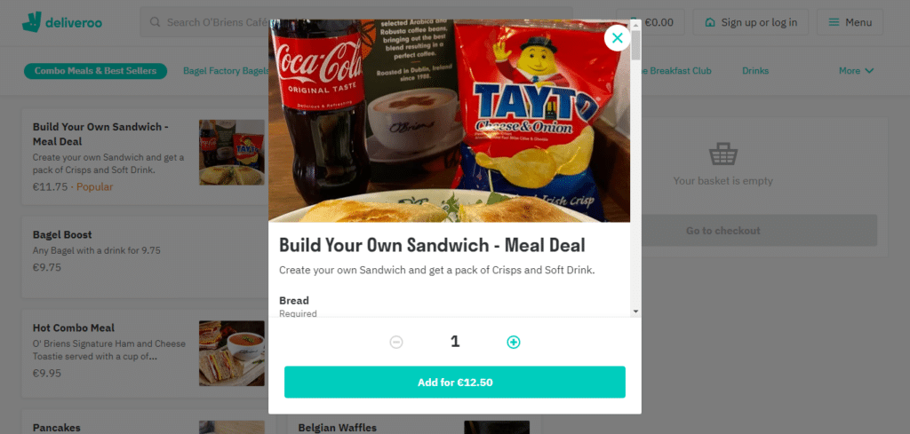 O'Briens Irish Sandwich Cafe Add To Cart
