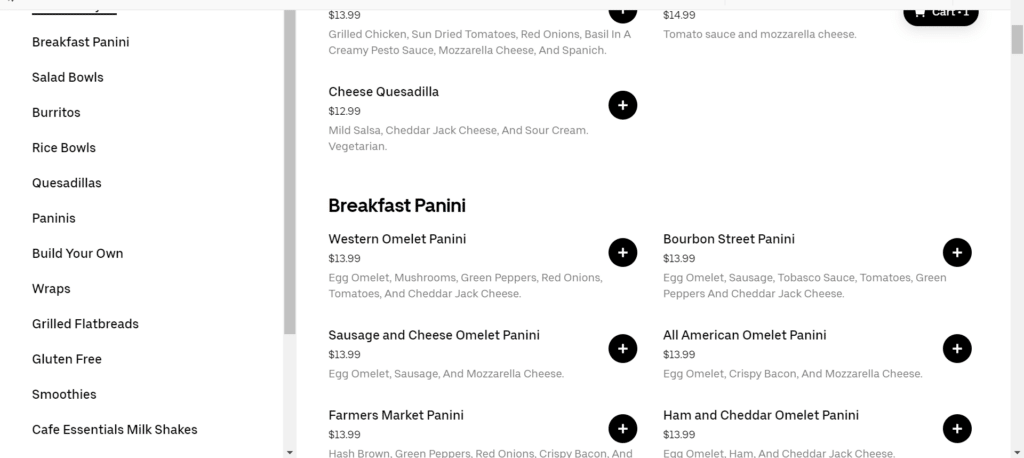 Sandella's Flatbread Cafe And Catering Menu