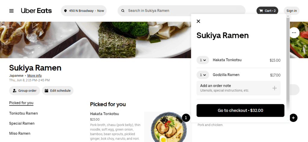 Sukiya Checkout