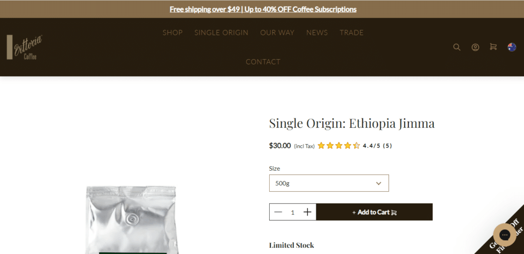 Vittoria Coffee Add To Cart