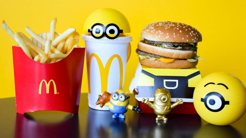 Happy meal toys of McDonalds on the table