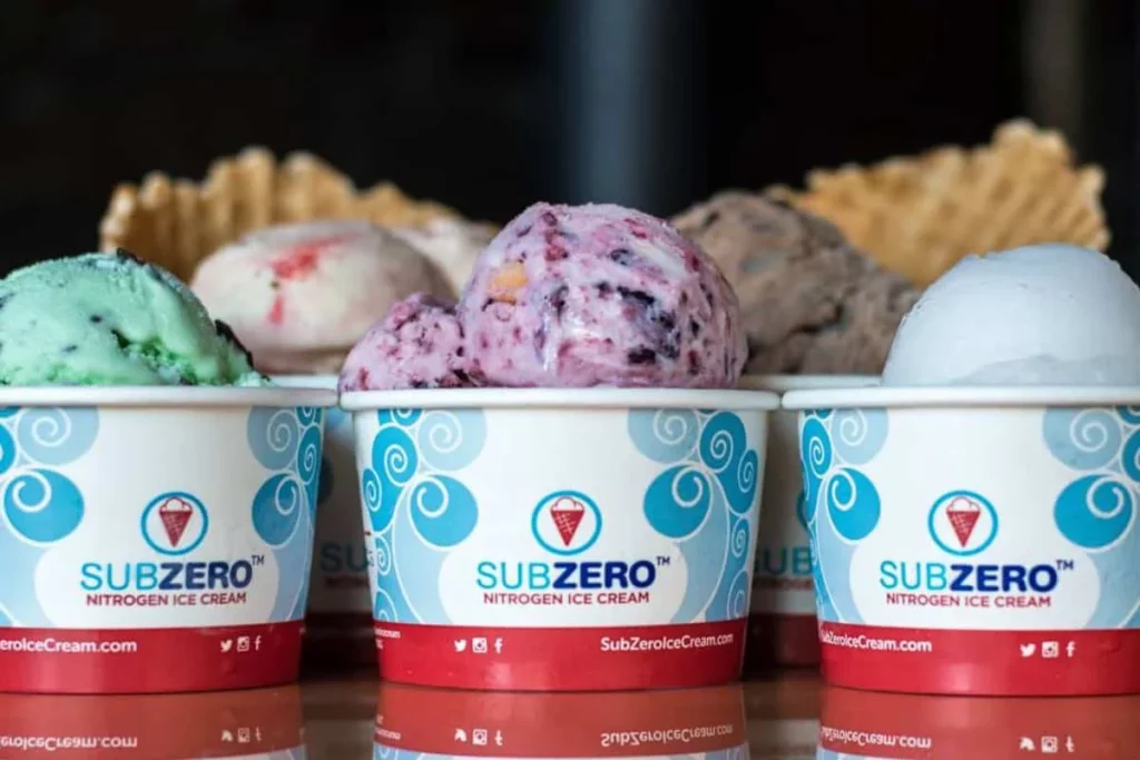 Sub Zero Ice Cream Menu Items